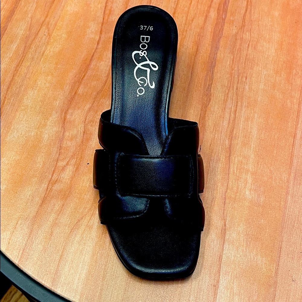 Black Women's Slide Sandals with a 2 inch heel